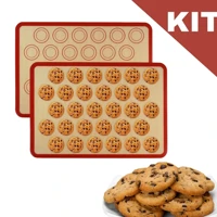 Imagem da promoção KIT Tapete De Silicone E Fibra De Vidro Culinário 42x30cm poder usar no forno casa