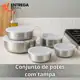 Kit 5 Tigelas Inox Com Tampa Potes Redondos 285ml a 1430ml Jogo de Pote Hermético Cozinha em oferta