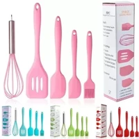 Imagem da promoção Kit com 5 Utensílios de Cozinha em Silicone – Colher Espátula, Espátula Pequena, Pincel, Resistentes
