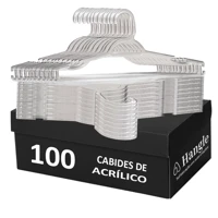 Imagem da promoção Cabide Adulto Transparente AcrÍlico para Roupas, Closet e Loja Kit