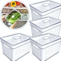 Imagem da promoção Kit 4 Organizador de Geladeira 3,8 Litros Cesto ou 2,8 Com Tampa Multiuso Alimento Verdura e Vegetal