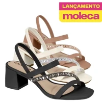 Imagem da promoção Sandalia Feminino Casual Salto Medio moleca Original