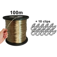 Imagem da promoção BOBINA COM 100 METROS + 10 Clips VARAL CABO DE AÇO REFORÇADO REVESTIDO