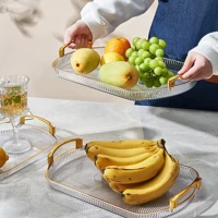 Imagem da promoção Bandeja Organizadora Decorativa Multiuso Para Servir Nórdica Com Alça e Detalhe em Dourado Decoração