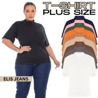 Imagem da promoção Blusa Plus Size Feminina Gola Alta Camiseta Básica 100% Algodão
