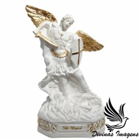 Imagem da promoção Imagem São Miguel Arcanjo 20cm Branco Perolado Gesso Premium Pintado Artigo Religioso