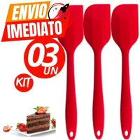 Imagem da promoção Kit 03 Espatula Pao Duro de Silicone Casa Cozinha Buffet Restaurante
