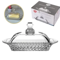 Imagem da promoção Manteigueira de Vidro Grande com Tampa Porta Manteiga de Cristal Transparente-