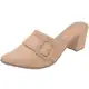 Scarpin Mule Salto Alto Grosso Luxo Bico Fino fivela cor em oferta