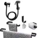 Kit De Banheiro Preto Com Ducha Higiênica - Porta Toalhas em oferta