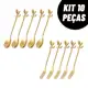 Kit jogo 10 Peças Conjunto De Colher garfo Criativo De Aço Inoxidável Talheres De Ouro Para Café em oferta