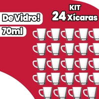 Imagem da promoção Kit 24 Xícaras de Vidro para Café ou Chá 70ML Premium