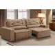 Sofá Retrátil e Reclinável 3 lugares com Molas 1,80m Livia Suede Cappuccino Adonai Estofados em oferta