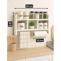 Imagem da promoção NICHO Organizador de Cozinha MDF 50x30 Porta Temperos e Pano