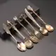 Kit 6 Colheres Vintage para Café Gourmet - Acabamento Ouro Antigo Resistente em oferta