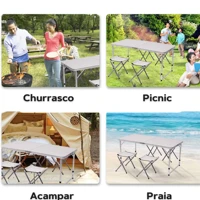 Imagem da promoção Mesa Dobrável Portátil Vira Maleta Com Alça Resistente e Compacta Opção com Bancos com 3 Tamanhos