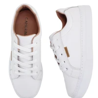 Imagem da promoção Tênis Couro Legítimo Feminino Branco Macio Combina com Tudo