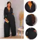 MACACÃO FEMININO FESTAS CASAMENTO PANTALONA ELEGANTE MANGA LONGA COM BOLSOS em oferta