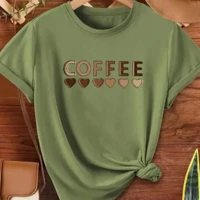 Imagem da promoção Camiseta Feminina Coffe Blusa estampada preta de algodão Promoção