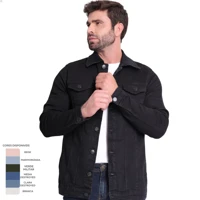 Imagem da promoção Jaqueta Jeans Sarja Masculina Fit Coloridas Casual Versátil