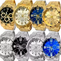 Imagem da promoção Kit Relógio Masculino 10 Relogio Pulseira Em Aço Relogio Dourado Relógio Prata de Pulso original Top