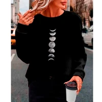 Imagem da promoção Moletom Feminino Gola Redonda Careca Preto Estampado Streetwear | Blusa de Frio plus size fox street