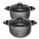 Kit Jogo Panela Plus 2 peças Tamanho Grande 22 e 24 cm Antiaderente + Tampa de Vidro em oferta