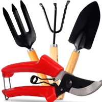 Imagem da promoção Kit Jardinagem Conjunto 4 Peças 25cm Ferramentas de Jardim GRANDE De Aço Cabo De Madeira