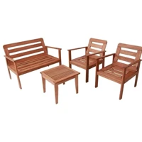 Imagem da promoção Conjunto para Jardim com 1 Sofá 2 Poltronas 1 Mesa de Centro Madeira Maciça Cairo sem Almofadinha Na
