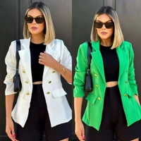 Imagem da promoção Blazer Feminino Casaquinho Alfaiataria Casaco Social Com Botão Lindo Super Envio Premium