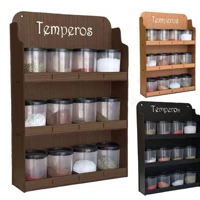 Imagem da promoção Suporte Porta Condimentos Em Madeira Porta Tempero com Potes de Parede Prateleira de cozinha