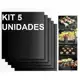 Kit 5 Tapetes Grelha Para Churrasqueira Forno Pizza Teflon Manta Grill em oferta