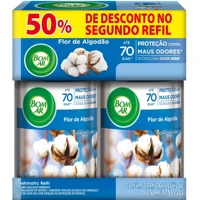 Imagem da promoção Aromatizador de Ambiente Bom Ar Automático Aerossol Freshmatic, Flor de Algodão, 2 Refis de 250ml Ca