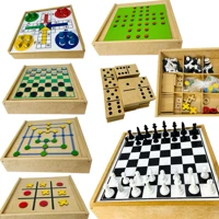Imagem da promoção Jogo Tabuleiro 7 em 1 Xadrez Dama Jogo da Velha Ludo Trilha Dominó Resta 1