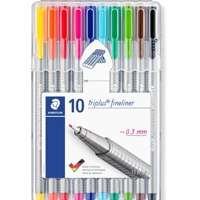 Imagem da promoção Caneta Ponta Fina Triplus Fineliner 0.3mm - STAEDTLER Box - 10 Cores Sortidas STAEDTLER