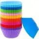 Conjunto 12/24/36 Peças Forma de Silicone Redonda para Cupcake de 7 cm para Assar Bolos em oferta