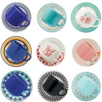 Imagem da promoção Jogo de xicara ceramica com pires 12 peças 180ml Biona chá, café. TD