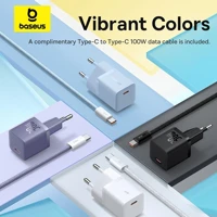 Imagem da promoção Baseus 30W GaN5 Mini Carregador Rápido Com Cabo De Carregamento USB-C De 100W