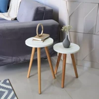 Imagem da promoção Conjunto de Mesinhas Lateral de Sofá Para Sala de Madeira