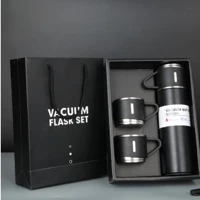 Imagem da promoção Kit Garrafa Térmica Vacuum Flask Set Inox 500ml + 3 Xícaras
