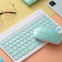 Imagem da promoção Kit Teclado e Mouse Sem Fio Bluetooth Colorido Macaron