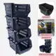 10 Cesto Caixa Bin Empilhavel Preto Expositor Organizador em oferta