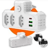 Imagem da promoção Conector De Extensão Portátil 3 Universal Plug Carregador Rápido 2 Usb 1 Tipe-C Transformador Conver