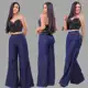 Calça Flare Feminina Widi Leg Jeans Escuro | Modelagem Confortável com Zíper Lateral e Cós Ajustável em oferta