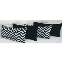 Imagem da promoção Kit 4 Almofada Retangulares Baguete Jacquard Suede decorativa