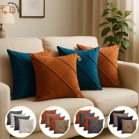 Imagem da promoção Kit 4 Capas de Almofada Suede Drapeada 45x45cm Decorativas.