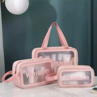 Imagem da promoção Kit 3 Necessaire Maquiagem Transparente WashBag A Prova De Água