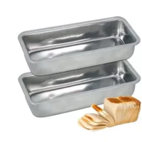 Imagem da promoção KIT 2 (DUAS) Formas Assadeira Pão GRANDE N°3 Caseiro Bolo Inglês Retangular 28x11x5.5cm