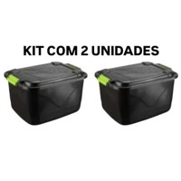 Imagem da promoção Kit 2 Caixa Organizadora 30 Litros Grande C/Tampa e Trava Cesto para Brinquedos e Multiuso