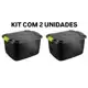 Kit 2 Caixa Organizadora 30 Litros Grande C/Tampa e Trava Cesto para Brinquedos e Multiuso em oferta